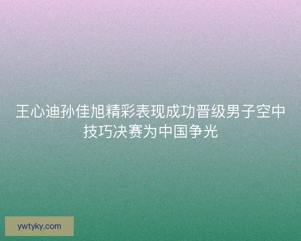 王心迪孙佳旭精彩表现成功晋级男子空中技巧决赛为中国争光 王心迪孙佳旭精彩表现成功晋级男子空中技巧决赛为中国争光